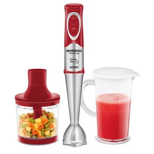 Power Mixer Premium Mondial Vermelho e Inox 500W M-10