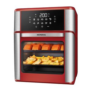 Fritadeira Air Fryer Forno Oven 12L Mondial Vermelho/Inox 2000W - AFON-12L-RI